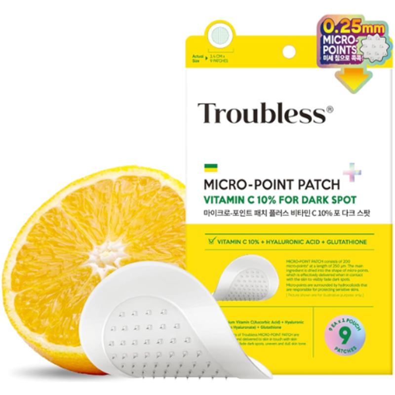 Troubless - Patchs micro-points enrichis en vitamine C 10 % pour les taches brunes - 9pièces