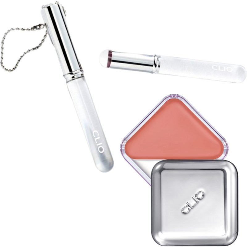 CLIO - Essential Lipcheek Tap 01 Peach Flush + Lip Brush Set
