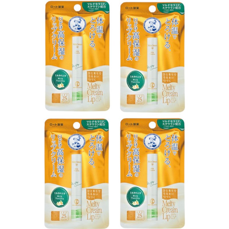 Rohto Mentholatum - Melty Cream Lip SPF25/PA+++ - Milk Vanilla (4ea) Set
