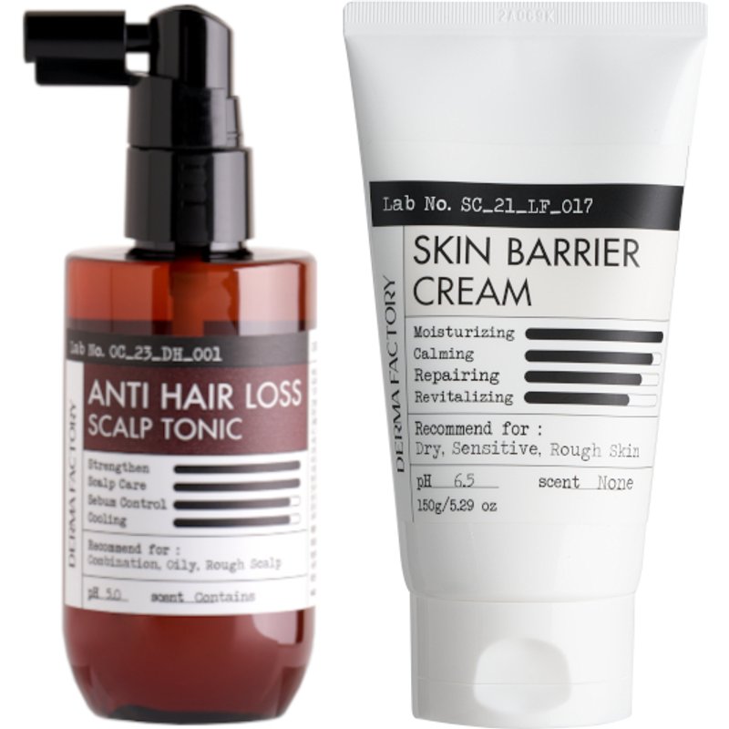 DERMA FACTORY - Anti Hair Loss Scalp Tonic - 100ml (1ea) & Skin Barrier Cream - 150g (1ea) Set