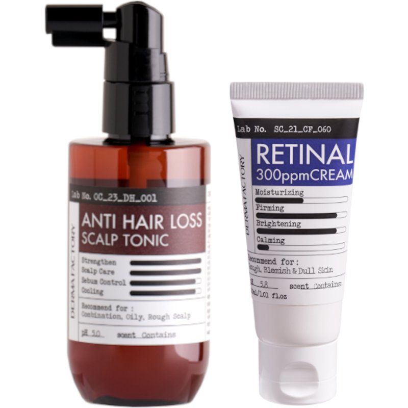 DERMA FACTORY - Anti Hair Loss Scalp Tonic - 100ml (1ea) & Retinal 300ppm Cream - 30ml (1ea) Set