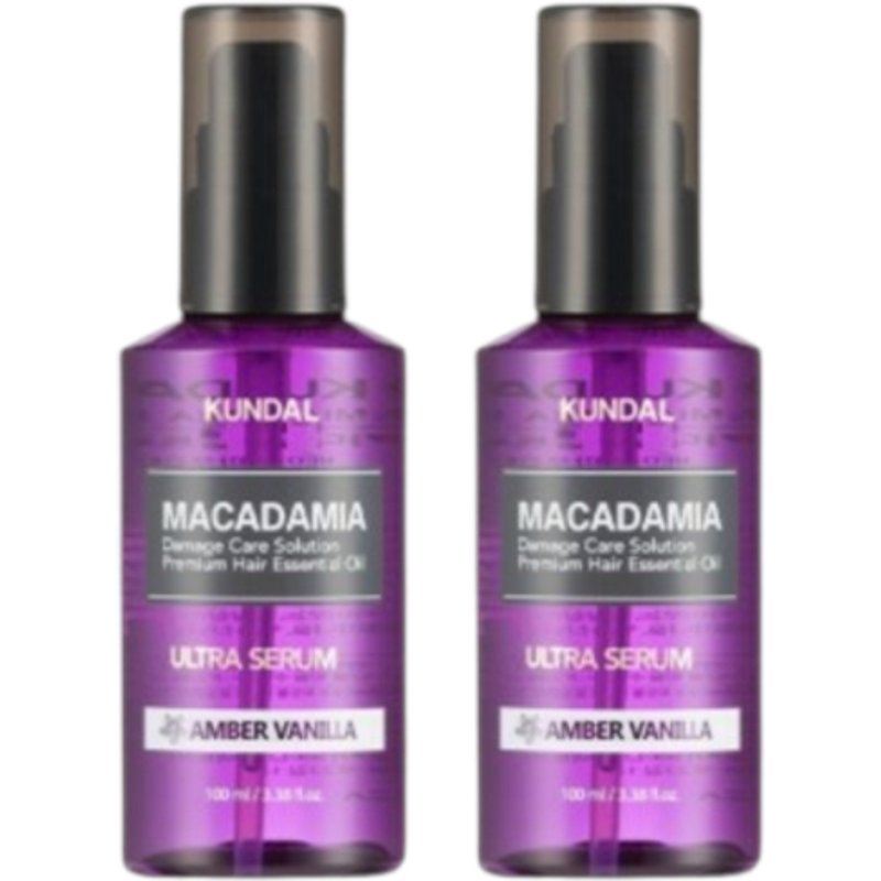 KUNDAL - Macadamia Hair Serum - 100ml - DUO Set - Amber Vanilla