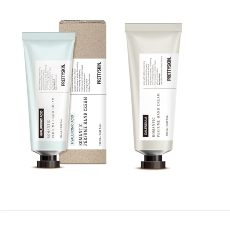 PRETTYSKIN - Romantic Perfume Hand Cream - Hyaluronic Acid - 100ml (1ea) + Calendula - 100ml (1ea) Set