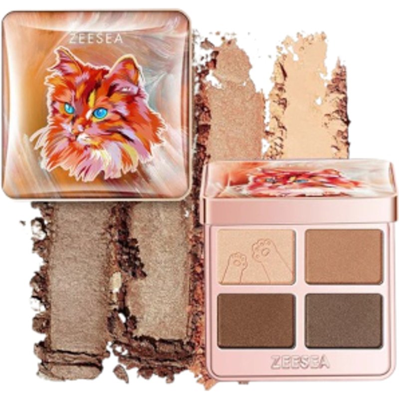 Zeesea - Fard à paupières quatre couleurs à motif animal coloré - 3.5g - X06 Ordinary Love