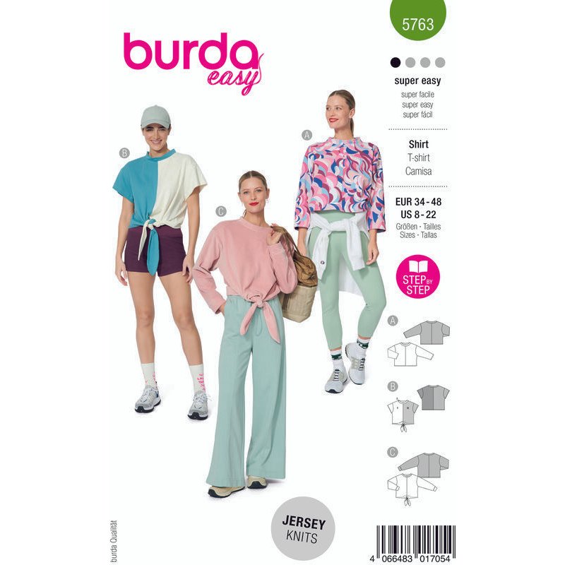 Patron Burda 5763 - T-shirt large et court