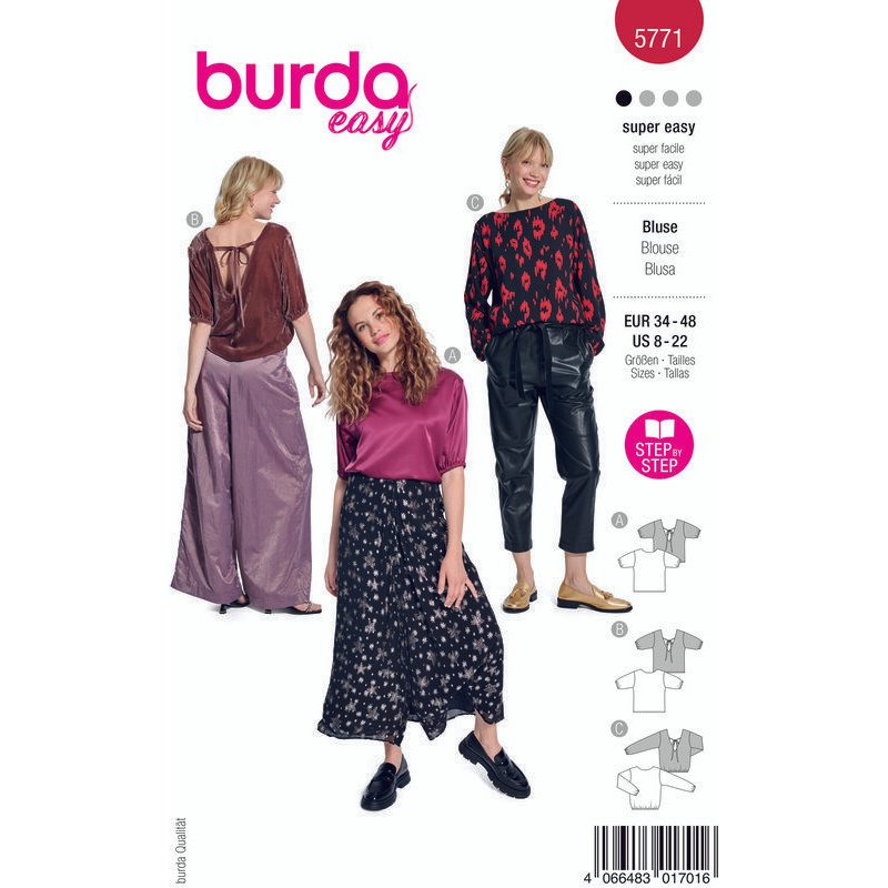 Patron Burda 5771 - Trois blouses
