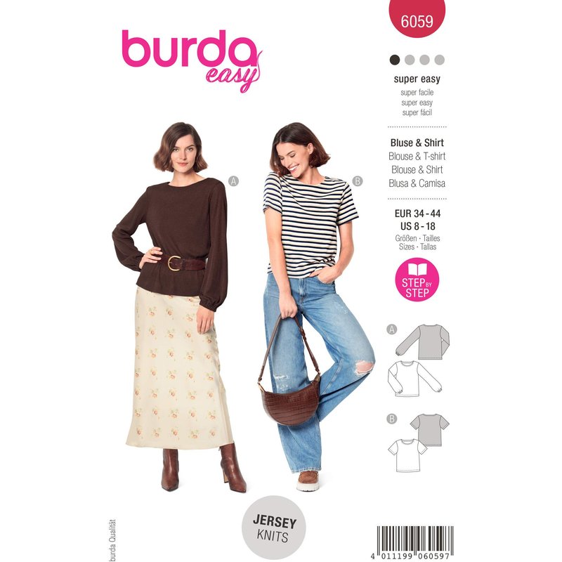 Patron Burda 6059 - T-Shirt / blouse Femme