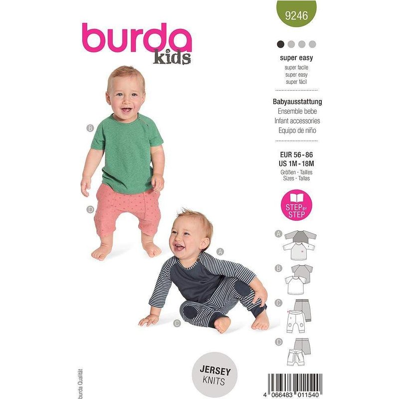 Patron Burda 9246 - Ensemble Tee-shirts et pantalons