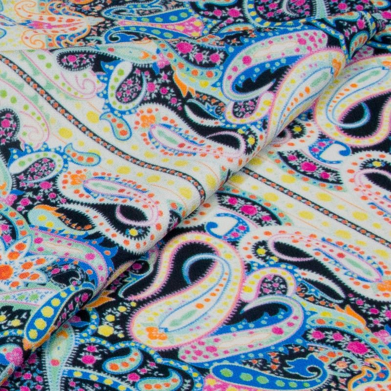 Crêpe Cady viscose & élasthanne - Paisley psychédélique