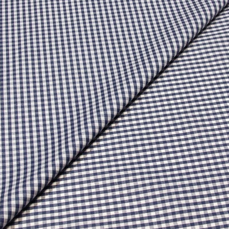 Popeline tissé-teint 100% coton vichy (3mm) - Marine