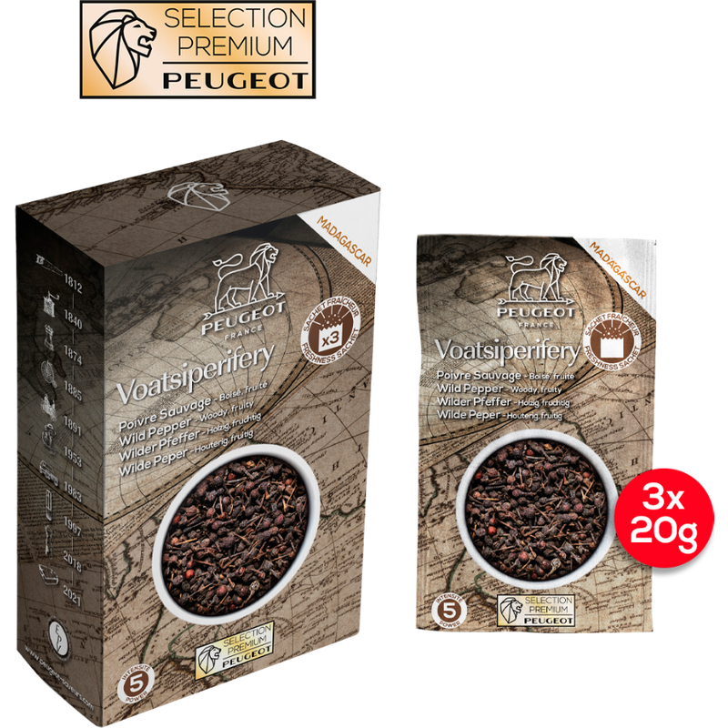 Voatsiperifery is a variety of pepper grown in the tropical conditions of Madagascar and features heady aromas of fresh herbs and citrus along with a subtle, woody heat. Voatsiperifery