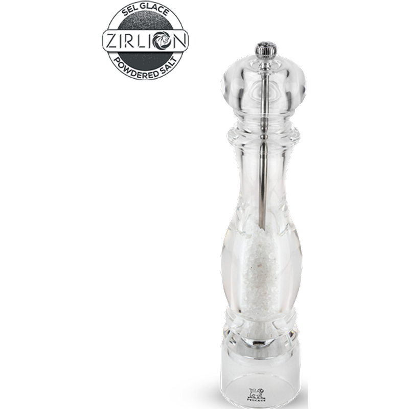 The Nancy 30cm salt mill is an elegant essential instrument of taste that fits perfectly on any table and in any kitchen environment. The transparency and lightness of its lines invite you to marvel at the mechanics as much as the beauty of the salt crystals contained within. Nancy