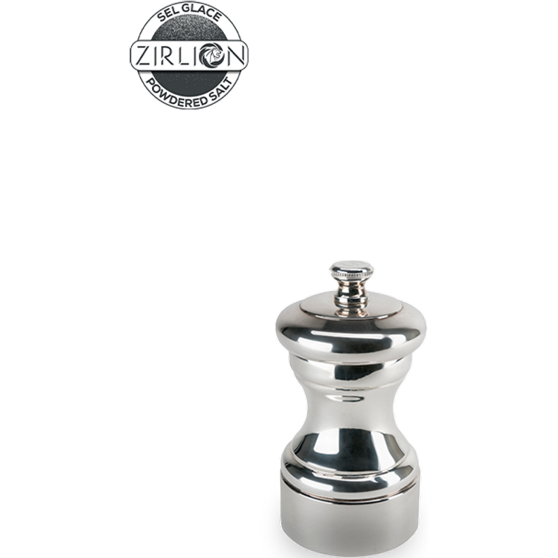 The Mignonnette salt mill is a reissue of the Model Z, the oldest Peugeot mill, created in 1874. A true piece of silversmithing, this mill is entirely dressed in silver-plated metal. Mignonnette