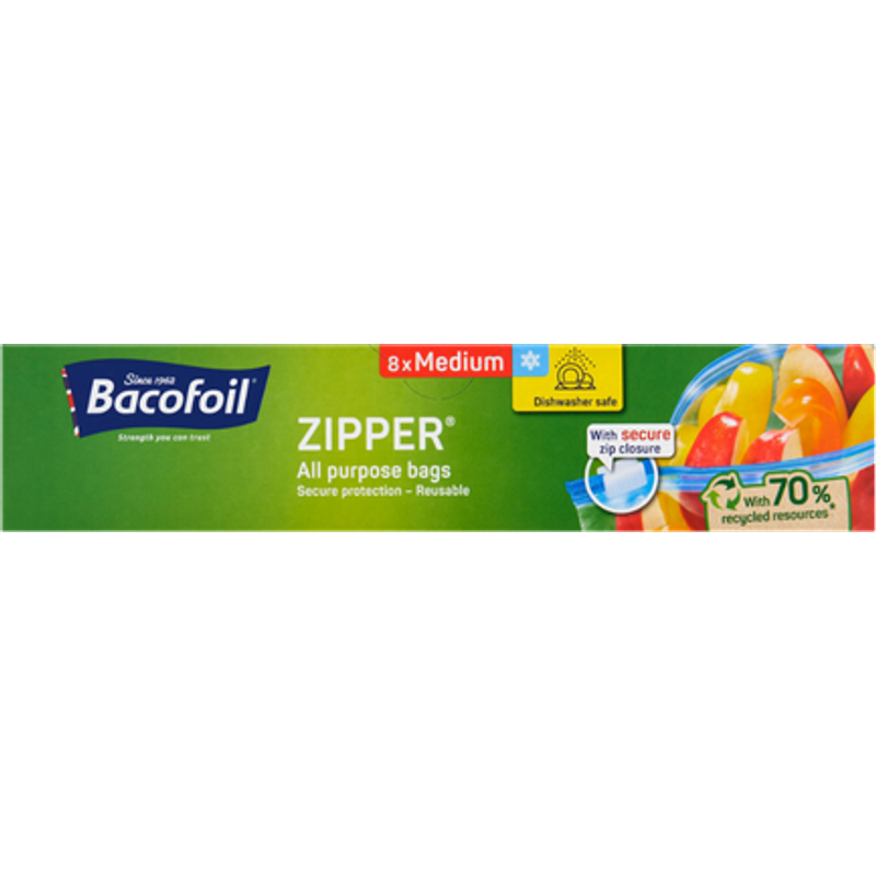 Bacofoil Zip Allround Medium Sacchetti - 8 pezzi