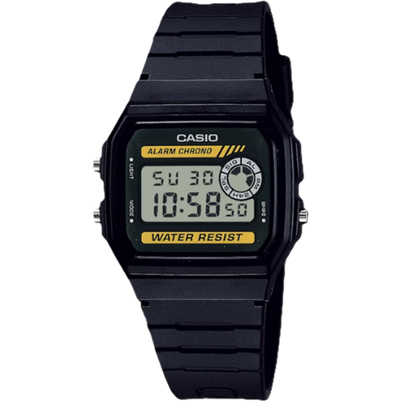 Casio Classic F-94WA-9DG Men's Digital Alarm Chronograph Watch - Black