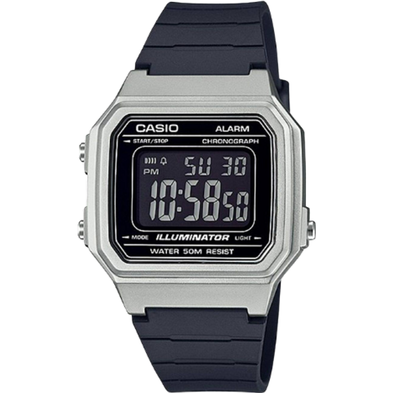 Casio W-217HM-7BVDF Illuminator Orologio Sportivo Digitale - Argento & Nero