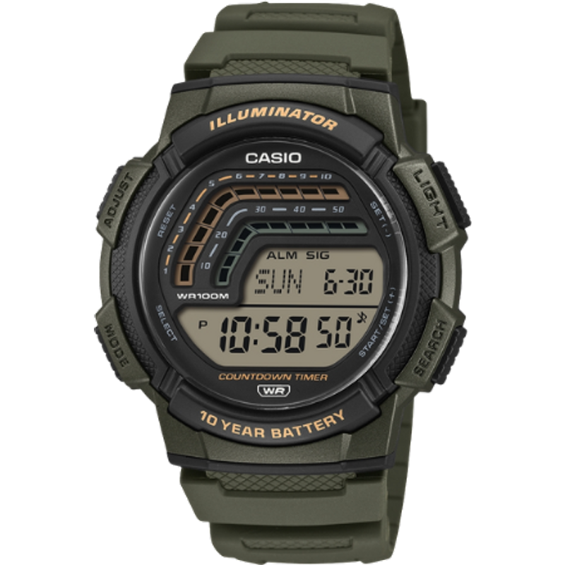 Casio WS-1800-3AVEF Orologio Sportivo Digitale - Verde