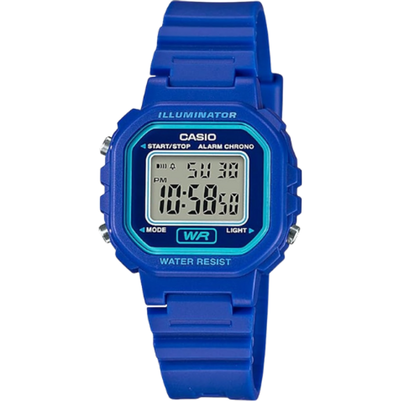 Casio LA-20WH-2ADF Orologio Digitale da Donna con Display Quadrato e Cinturino in Resina Blu