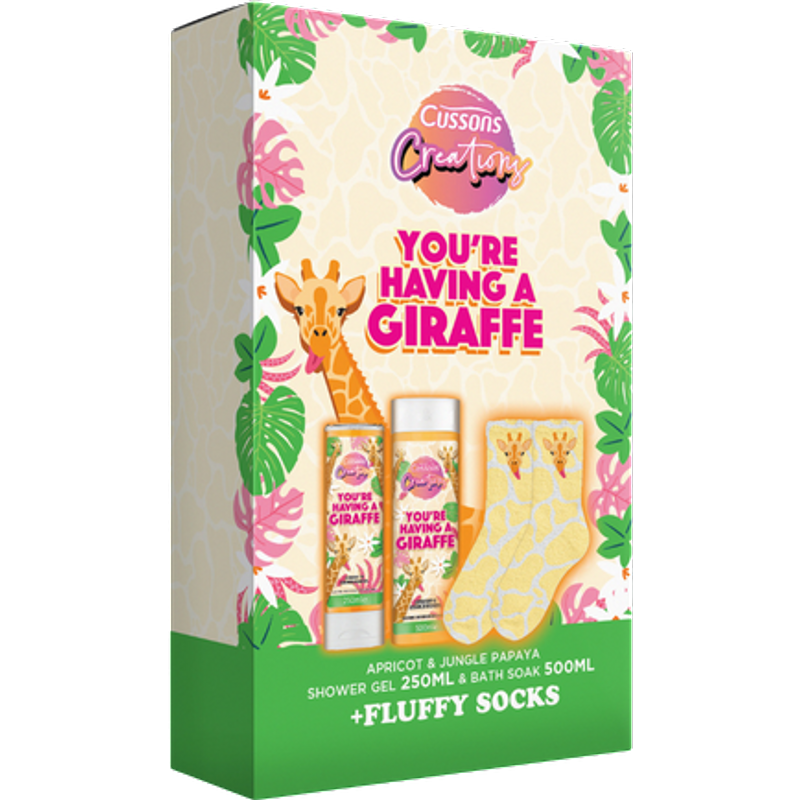 Set regalo da bagno Cussons Creations You're Having A Giraffe – 3 pezzi