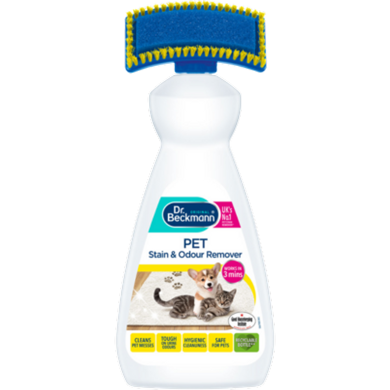 Dr Beckmann Smacchiatore e deodorante per animali domestici con spazzola – 650 ml
