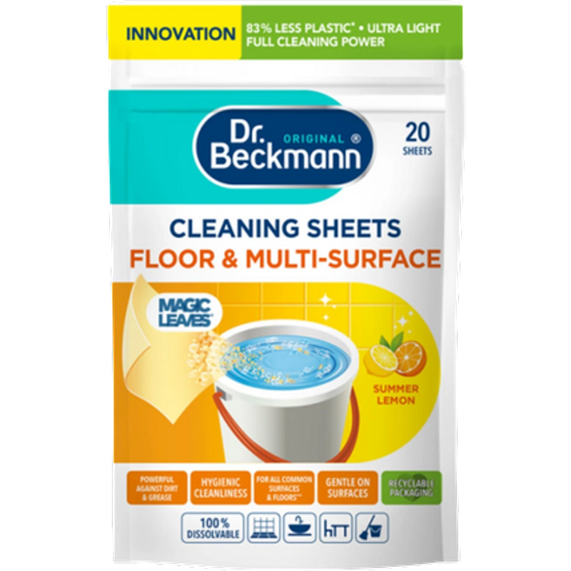 Dr. Beckmann Summer Lemon Floor & Multi-Surface Cleaning Sheets - 20 pezzi