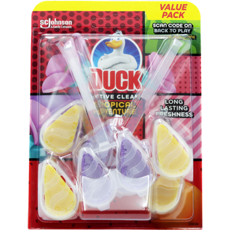 Duck Active Clean Tropical Adventure Toilet Rim Block – 2 Pcs