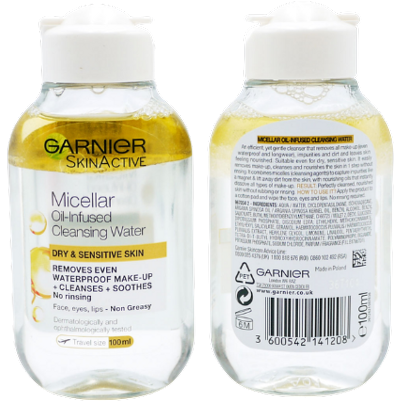 Garnier SkinActive Acqua Micellare Detergente con Olio per Pelle Secca e Sensibile - 100 ml