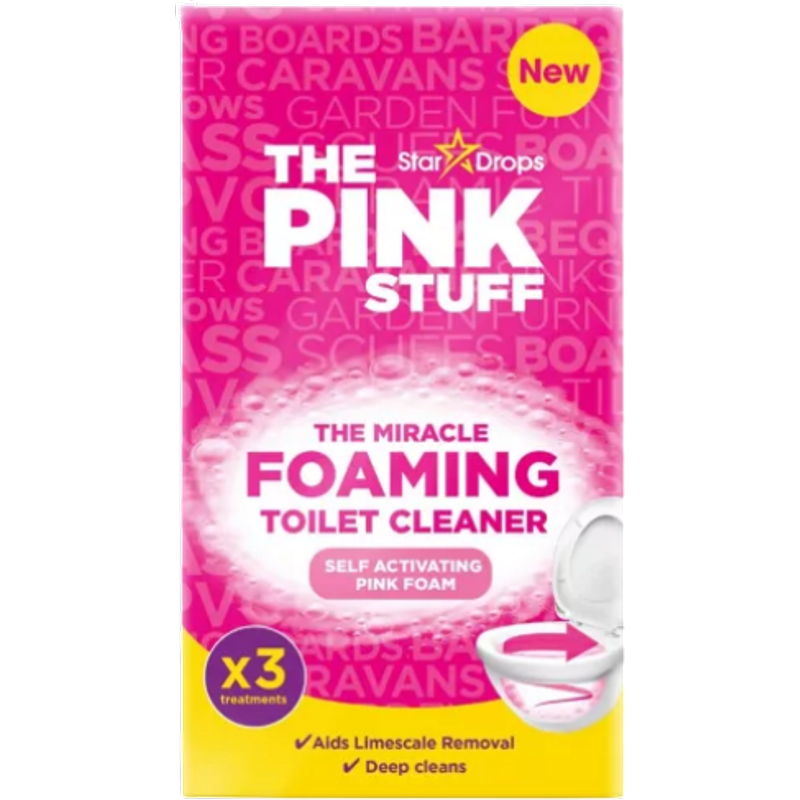 Stardrops The Pink Stuff Miracle Power Detergente Schiumogeno per WC - 3 x 100 g
