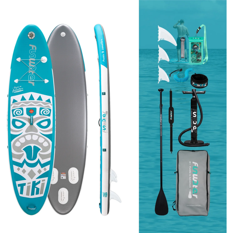 FunWater NEW TIKI Inflatable Stand Up Paddle Board 10.6'' Long 33' Wide 6' Thick 【EU Stock – Ships Immediately 】