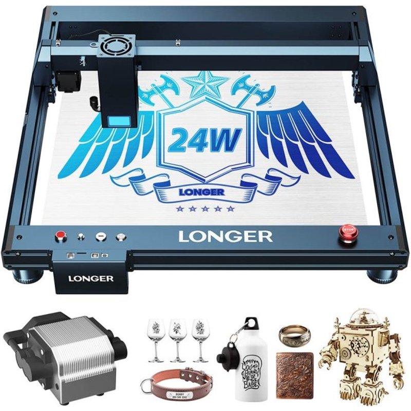Longer B1 20W Laser Engraving Machine 3d Printer 450x440 mm Precision Laser Spot,36,000mm/min High Speed Diode Laser Technology