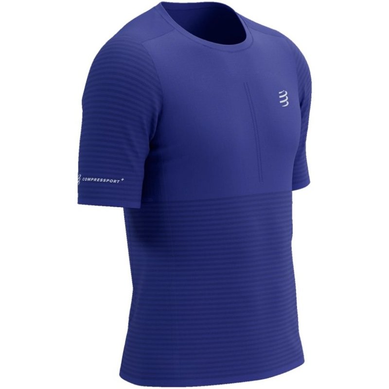 T-shirt Compressport Pro Racing SS Bleu, Taille XL