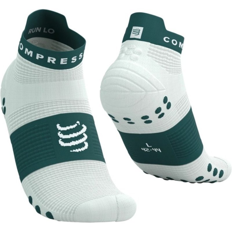 Chaussettes Compressport Pro Racing v4.0 Run Low Blanc Vert, Taille Taille 1