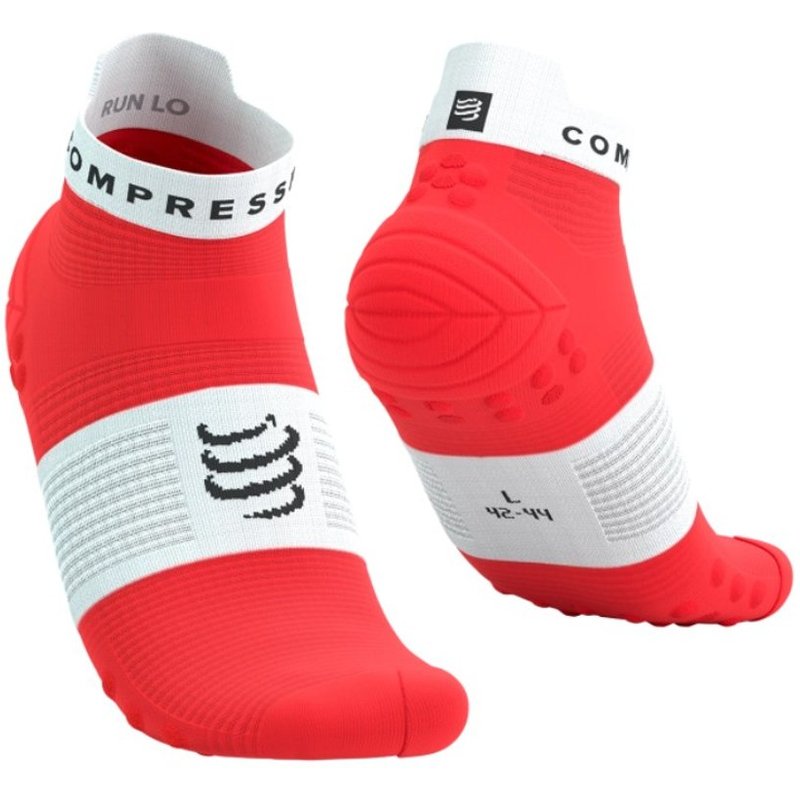 Chaussettes Compressport Pro Racing v4.0 Run Low Rouge Blanc, Taille Taille 1