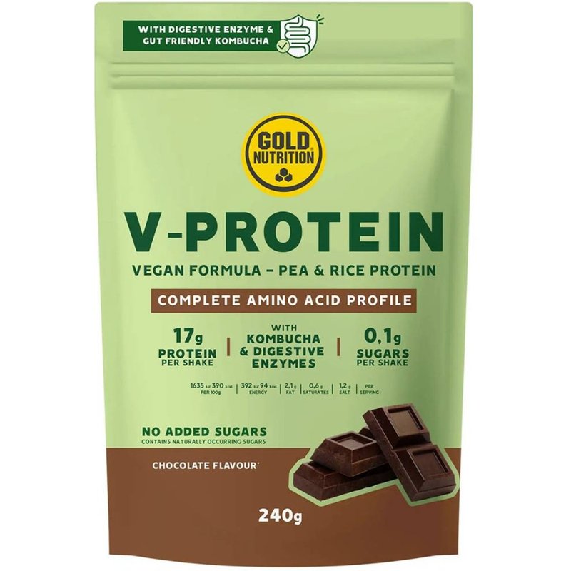 Protéine Végane GoldNutrition V-Protein Kombucha Chocolat 240g