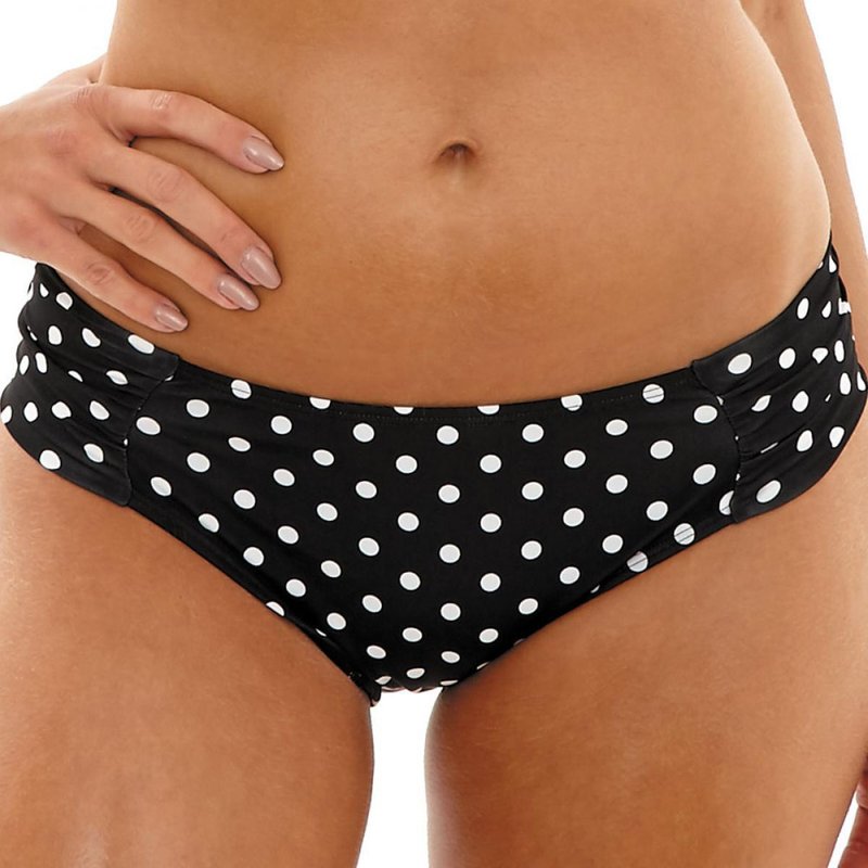 Slip de bain froncé - Noir