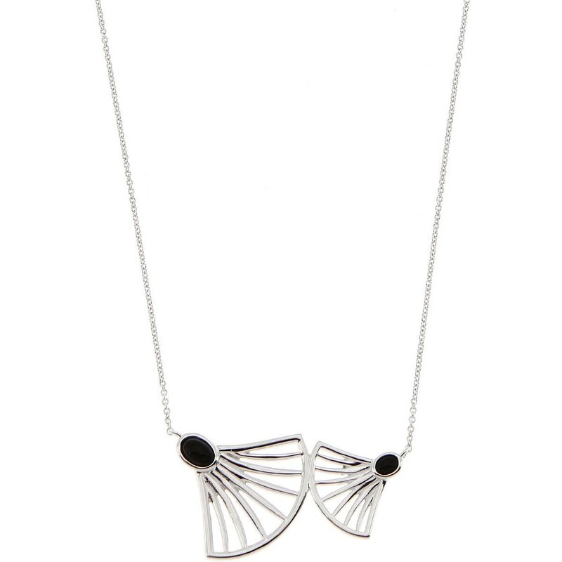 Collier et pendentif Kosma Arielle BNS08176-ARGENT - Métal Argenté & Onyx Noir Femme