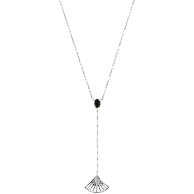 Collier et pendentif Kosma Arielle BNS08197-ARGENT - Métal Argenté & Onyx Noir Femme