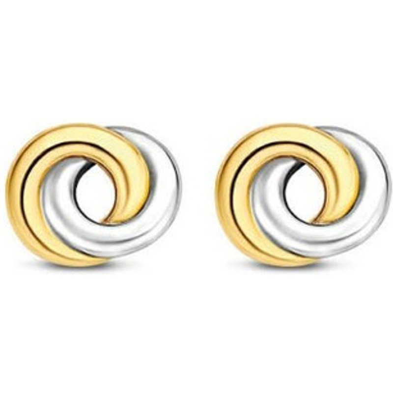 Boucles d'Oreilles Ti Sento 7784SY - puces argent anneaux entrelacés bicolores