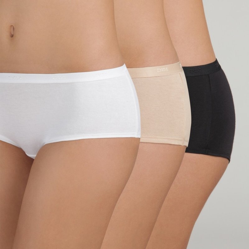 Lot de 3 boxer blanc, beige et noir
