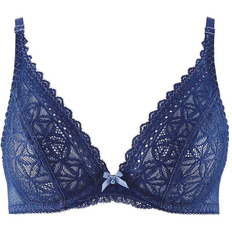 Soutien-gorge triangle plongeant armatures bleu