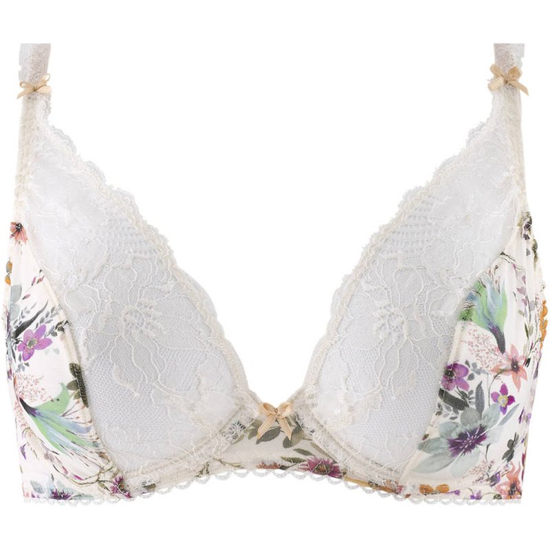 Soutien-gorge triangle plongeant armatures ivoire