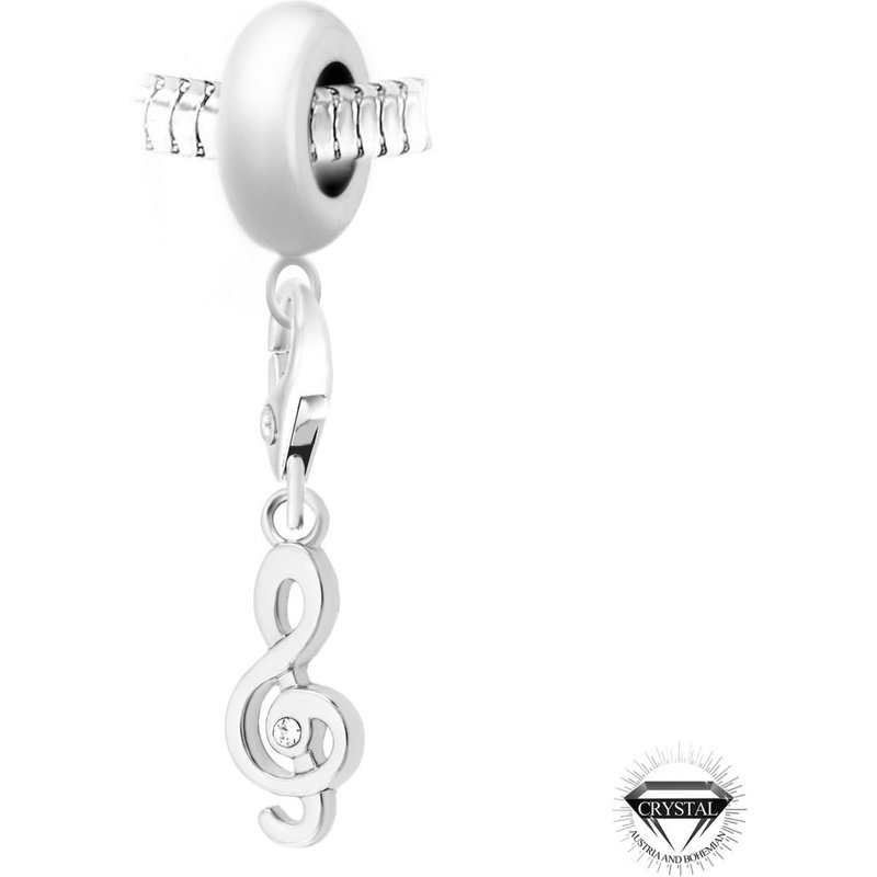 Charm perle clé de Sol orné de cristaux Swarovski par SC Crystal Paris®