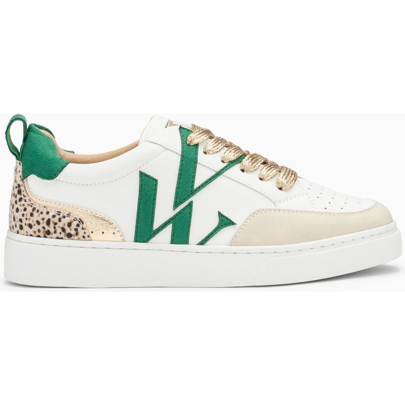 Baskets monogramme Gabriella blanc et vert