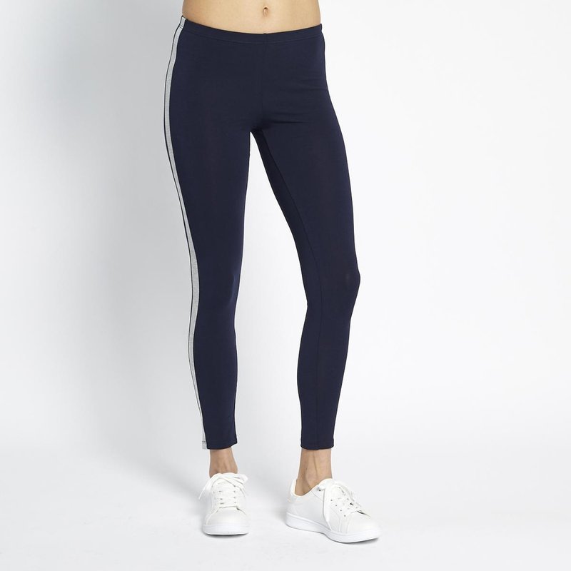 Legging à bandes Noa en coton bleu marine