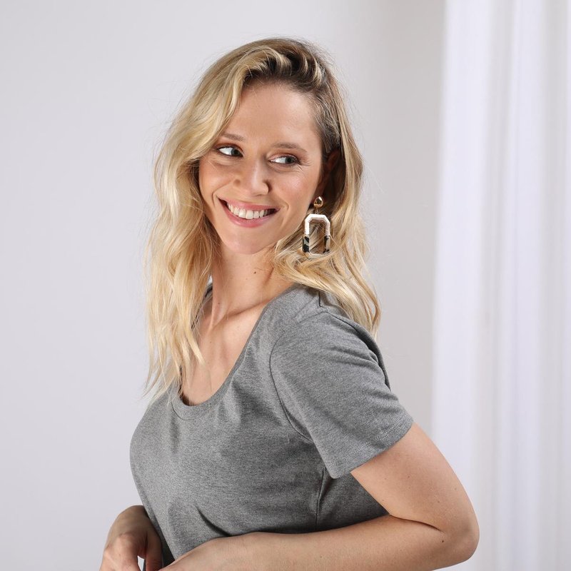 Tee-shirt en coton bio col rond Alfa gris