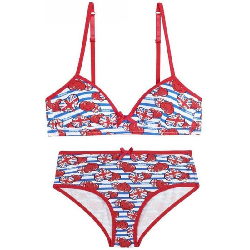 Boxer imprimé Punky by Smiley POMM'POIRE - Multicolore rouge en coton