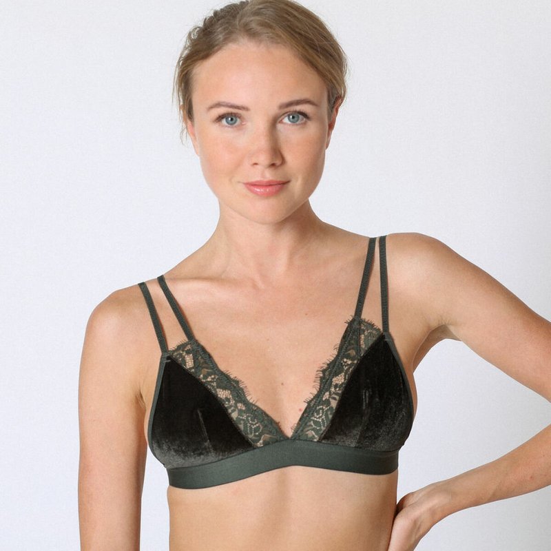 Triangle velours Vert Midnight Lingerie