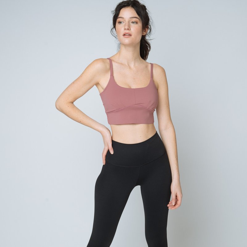 Brassière de sport dos croisé Femme rose en nylon