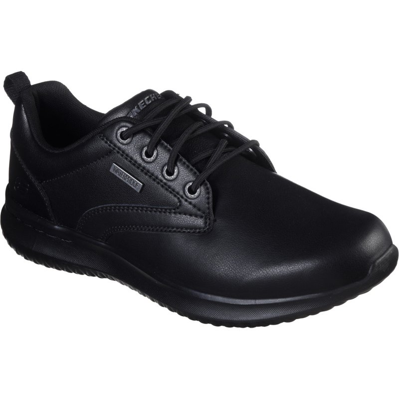 Basket Delson Antigo - Skechers noir en cuir
