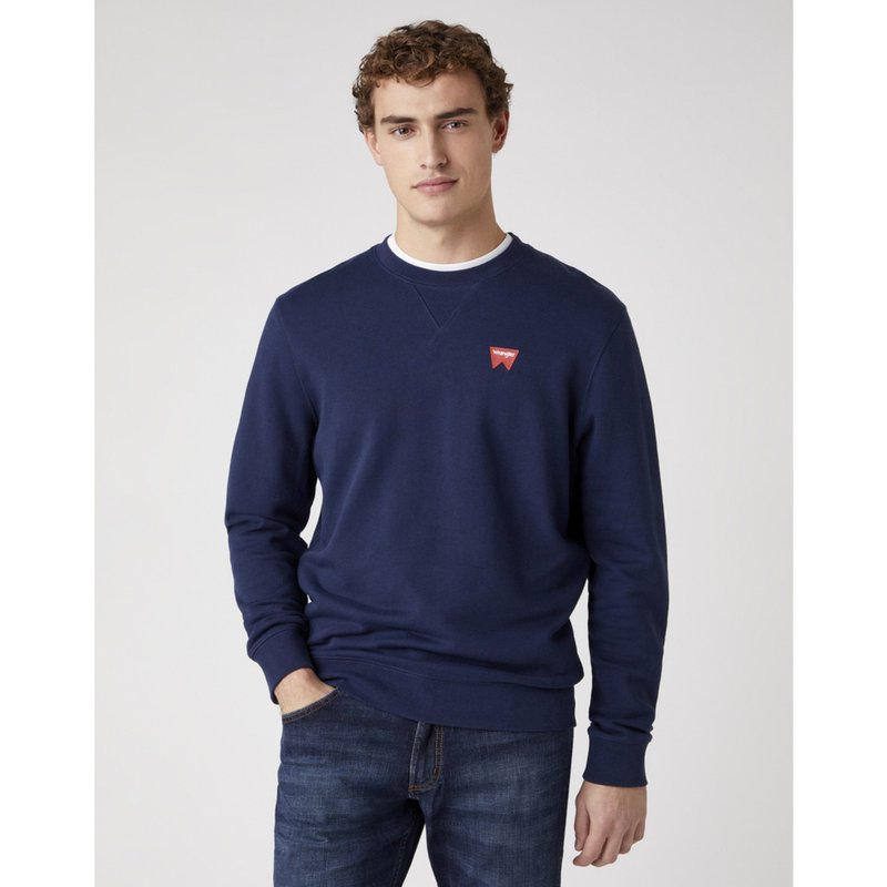 Sweat Sign Off Crew en Coton bleu marine